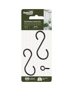 National Hardware 3-1/2 In. Black Steel Extension Hook Kit