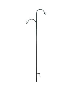 American Gardenworks 91 In. Black Steel Offset Double Hanger Shepherd Hook