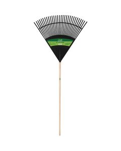 Best Garden 30 In. Poly Leaf Rake with 48 In. Wood Handle (30-Tine)