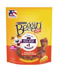 Purina Beggin' Strips Bacon & Cheese Flavor Chewy Dog Treat, 25 Oz.