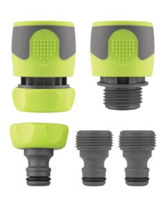 Flexzilla Standard Garden Hose Quick-Connect Coupler & Plug Kit, ZillaGreen (5-Piece)