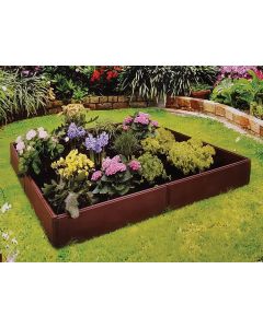 Bloomers 4 Ft. x 4 Ft. Brown Polyethylene Modular Raised Bed Garden