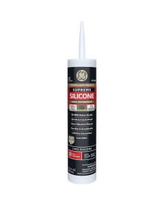 GE Supreme Silicone Kitchen & Bath Sealant, Clear, 10.1oz