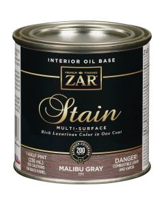 ZAR Oil-Based Wood Stain, Malibu Gray, 1/2 Pt.