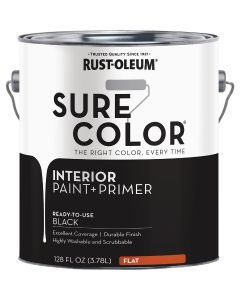 Rust-Oleum Sure Color Flat Black Interior Wall Paint and Primer, Gallon