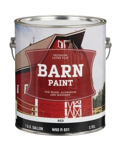 Do it Best Latex Flat Exterior Barn Paint, Red, 1 Gal.