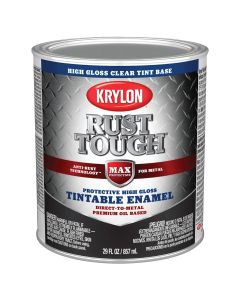 Krylon Rust Tough  Oil-Based Gloss Rust Control Enamel, Clear Base, 1 Qt.