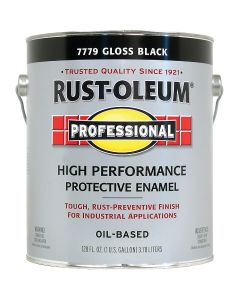 Rust-Oleum Professional Oil Based Gloss Protective Rust Control Enamel, Black, 1 Gal.