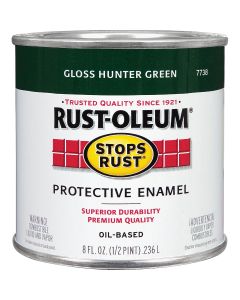 Rust-Oleum Stops Rust Oil Based Gloss Protective Rust Control Enamel, Hunter Green, 1/2 Pt.