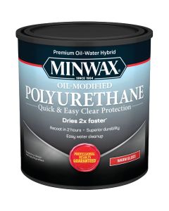 Minwax Gloss Water Based Oil-Modified Interior Polyurethane, 1 Qt.