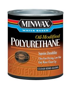 Minwax Semi-Gloss Water Based Oil-Modified Interior Polyurethane, 1 Qt.