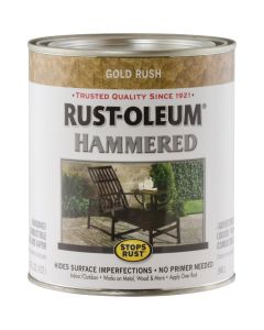 Rust-Oleum Stops Rust Hammered Paint, Gold Rush, 1 Qt.