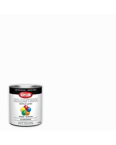 Krylon ColorMaxx Gloss Interior/Exterior Wall Paint, White, 1 Qt.