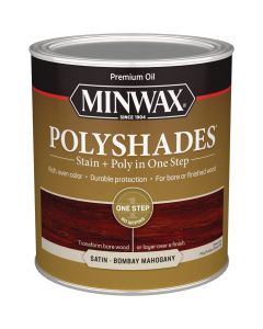 Minwax Polyshades 1 Qt. Satin Stain & Finish Polyurethane In 1-Step, Bombay Mahogany