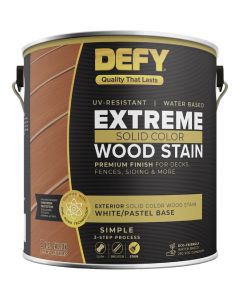 Defy Extreme Solid Color Wood Stain, White/Pastel, 1 Gal.