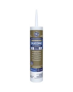 GE Advanced Silicone 2 Window & Door Sealant, Clear, 10.1 Oz.