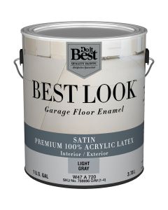 Best Look Latex Interior/Exterior Garage Floor Enamel, 1 Gal., Light Gray