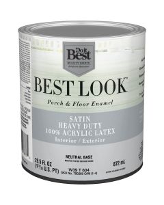 Best Look 1 Qt. Neutral Base Heavy-Duty Acrylic Latex Satin Porch & Floor Enamel