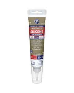 GE Advanced Silicone 2 Kitchen & Bath Sealant (GE281) - Squeeze, White, 2.8oz