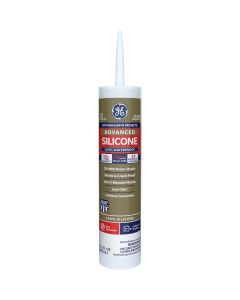 GE Advanced Silicone Kitchen & Bath Sealant, Clear, 10.1  Oz. Cartridge