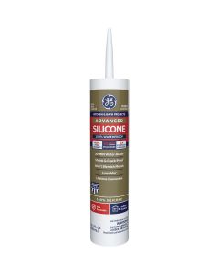 GE Advanced Silicone 2 Kitchen & Bath Sealant, White, 10.1oz