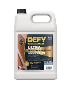 Defy Ultra-Semi-Transparent Wood Stain, Pewter Gray, 1 Gal.