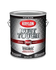 Krylon Rust Tough Oil-Based Flat Rust Control Enamel, Black, 1 Gal.