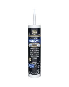 GE Supreme Silicone Window & Door Sealant, White, 10.1oz (M90015)