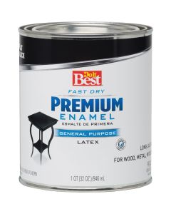 Do it Best Fast Dry Acrylic Latex Flat Premium Enamel, Black, 1 Qt.