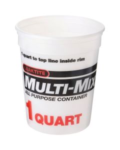 Leaktite 1 Qt. White Multi-Mix All Purpose Mixing And Storage Container