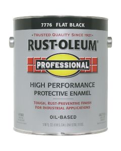 Rust-Oleum Professional Oil-Based Flat VOC Formula Rust Control Enamel, Black, 1 Gal.