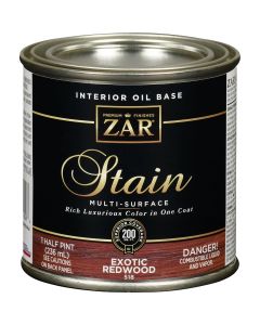 Zar 1/2 Pt. Exotic Redwood Oil-Based Multi-Surface Interior Stain