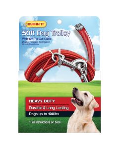 Westminster Pet Ruffin' it 50 Ft. Red Steel Dog Cable Trolley