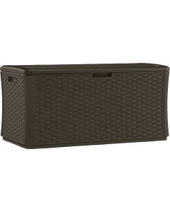 Suncast 134 Gal. Resin Wicker Brown Lockable Deck Box