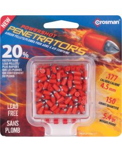 Crosman PowerShot Penetrators .177 Cal. Pointed 5.4 Grain Pellet Ammunition (150-Pack)