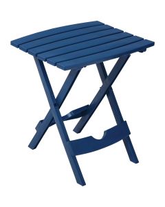 Adams Quik-Fold Monaco Blue 15 In. x 17.5 In. Rectangle Resin Folding Side Table