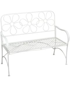 Alpine 45 In. L. White Iron Daisy Bench