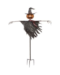 Evergreen 67.5 In. H. Iron Oversize Jack-O-Lantern Scarecrow Garden Stake