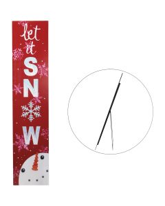 Alpine 1 In. W. x 42 In. H. x 8 In. L. Let It Snow Porch Greeter Sign with Easel