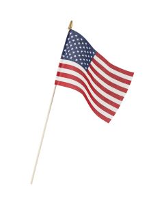 Valley Forge 8 In. x 12 In. Polycotton Stick American Flag