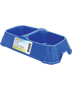 Westminster Pet Ruffin' it Plastic Rectangle Small Double Pet Food Bowl