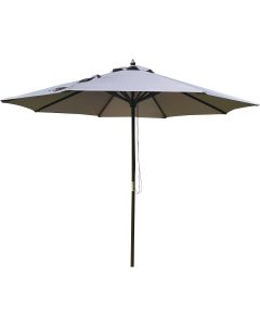 Outdoor Expressions 7.5 Ft. Pulley Gray Market Patio Umbrella with Chrome Plated Hardware