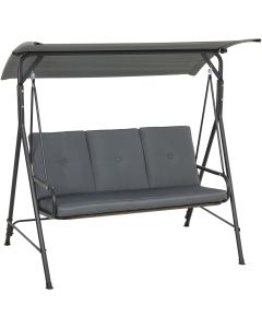 Outdoor Expressions 3-Person 71.65 In. W. x 66.93 In. H. x 49.21 In. D. Gray Patio Swing