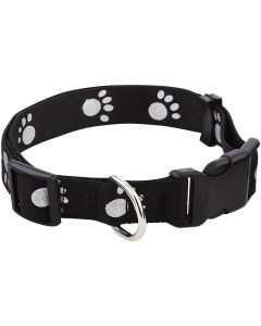 Westminster Pet Ruffin' it Reflective 18 In. to 26 In. Nylon Paw Print Dog Collar