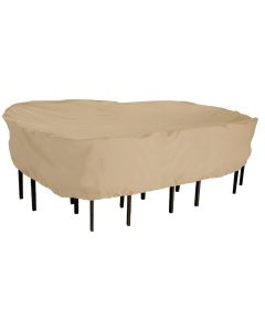 Classic Accessories 82 In. W. x 23 In. H. x 108 In. L. Tan Poly/PVC Table Cover