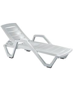 Gracious Living Baja White Resin Resort Style Lounger