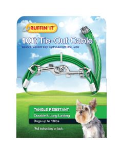 Westminster Pet Ruffin' it Tangle Resistant Small Dog Tie-Out Cable, 10 Ft.