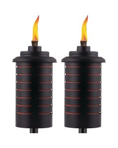 Tiki 65 In. Black & Orange Metal Patio Torch (2-Pack)