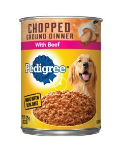 Pedigree Meaty Ground Dinner with Chopped Beef Wet Dog Food, 13.2 Oz.