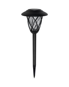 Moonrays Black 5 Lumens Plastic & Metal Diamond Solar Path Light